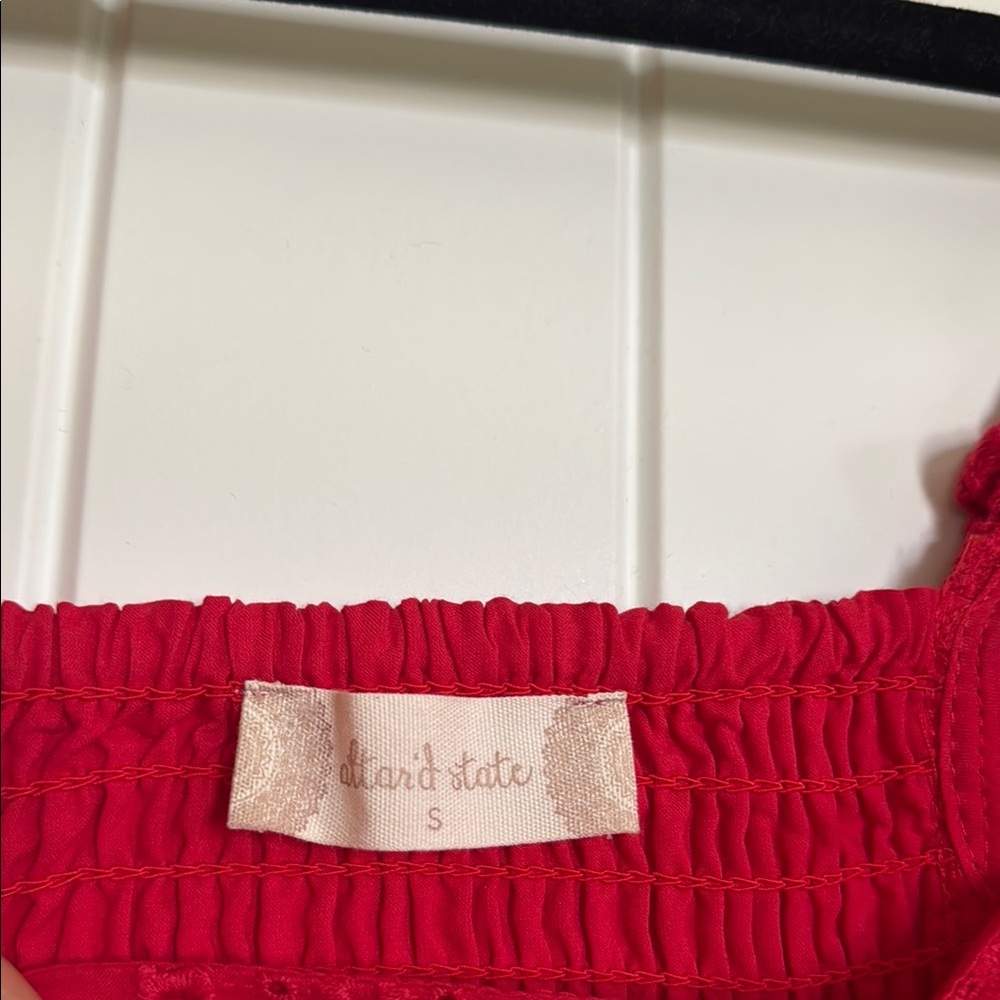 Altar'd State Red Eyelet Ruffle Blouse - Picture 2 of 3